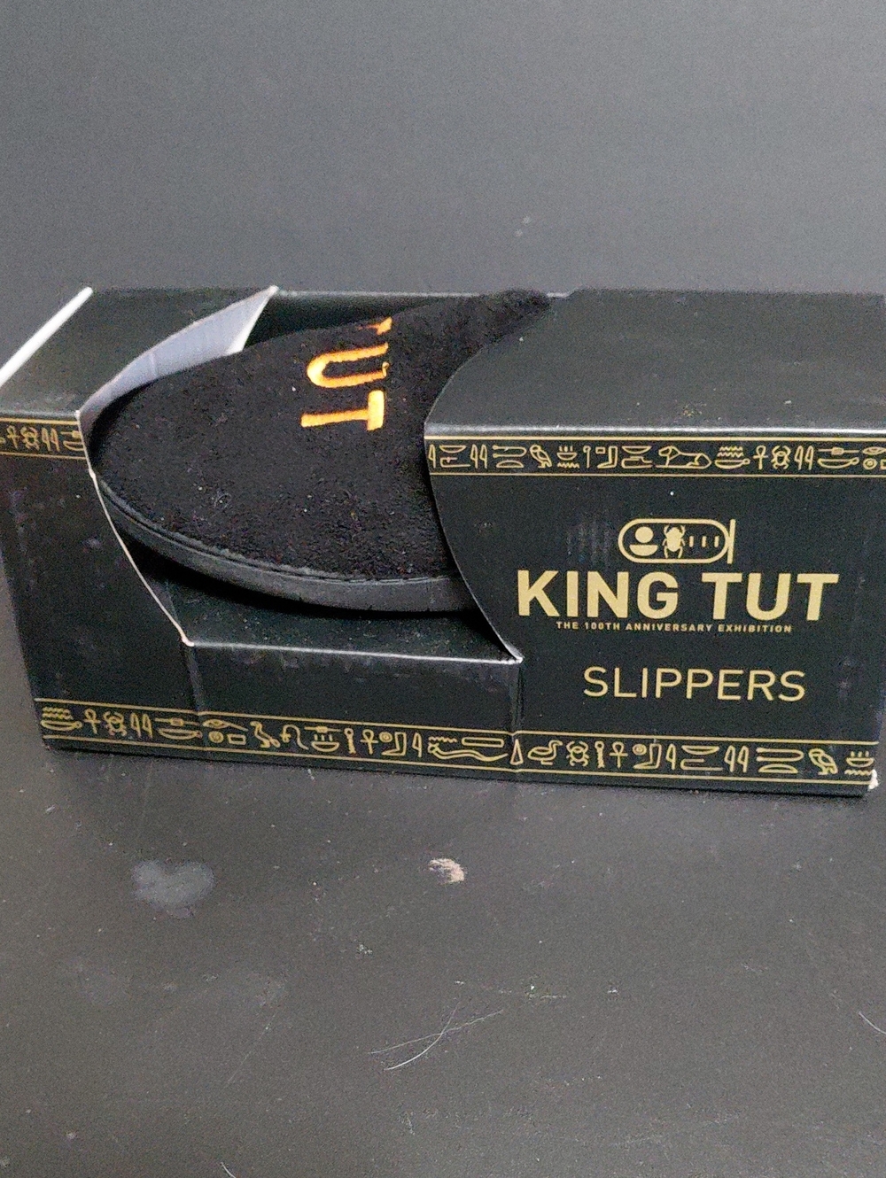 Men's Black Velvet Slippers with Gold Embroidery